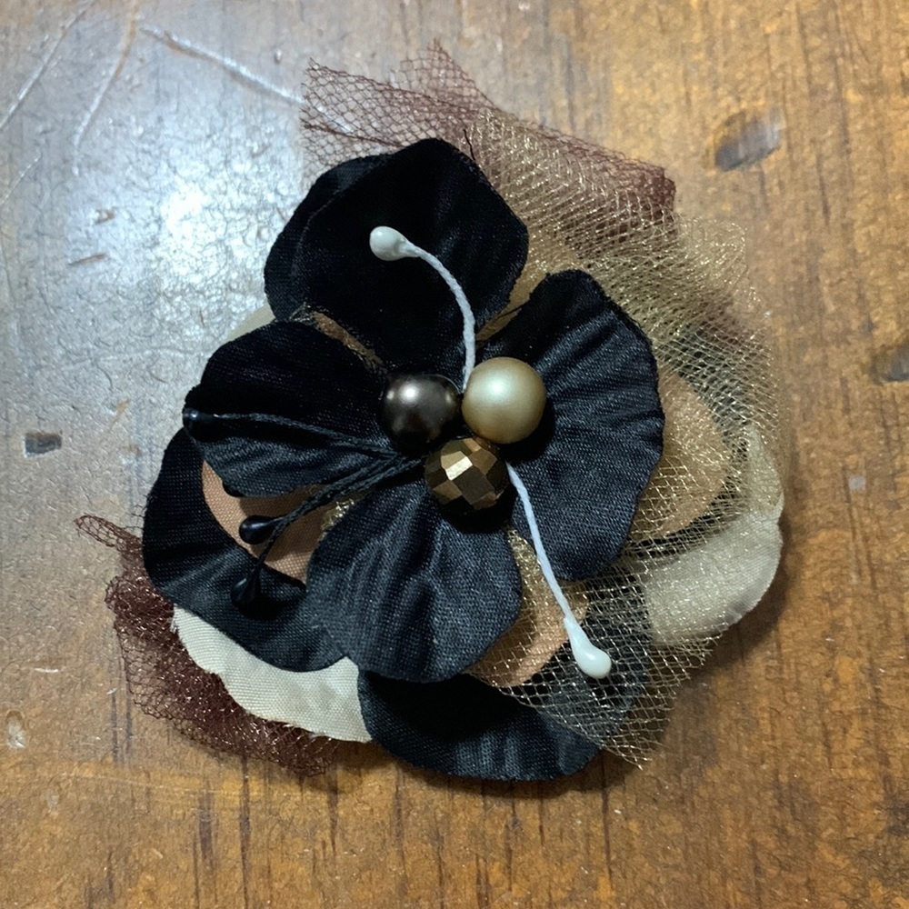 Petal Pop by Miss Janet 100% hand-stitched floral hair, hat or lapel accessory